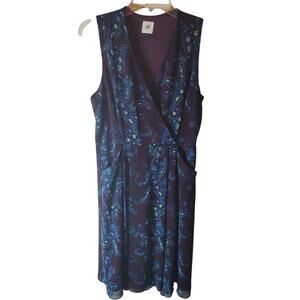 Cabi Faux Wrap Midi Dress with Pockets, Size 10